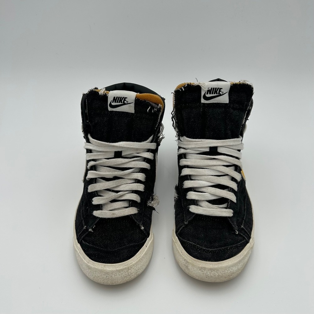 Nike Blazer Mid 77 PRM Cleveland Rocks Denim Flame Swoosh DQ7635-001 Mens 8.5 - Picture 2 of 9